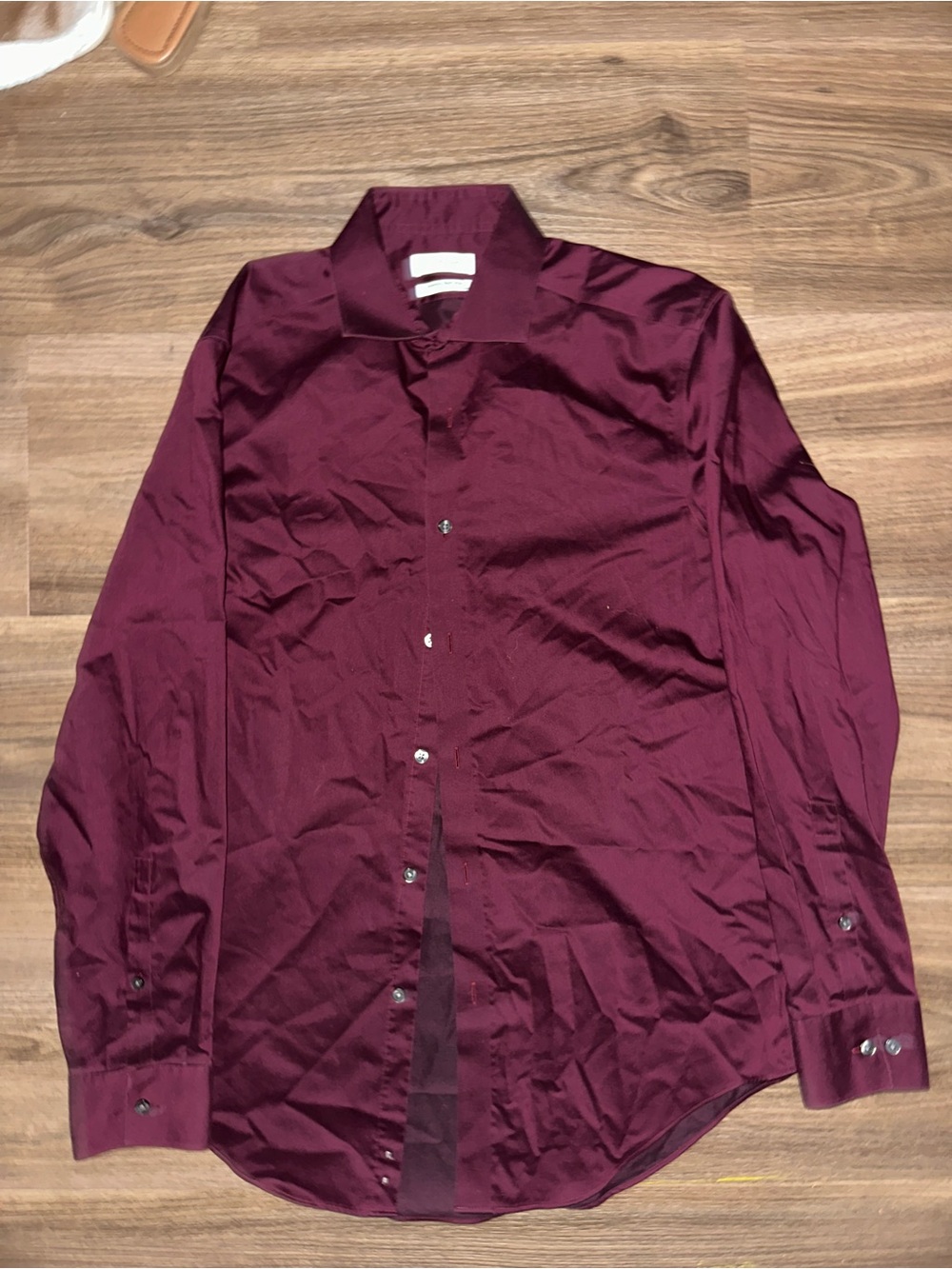 Calvin Klein Men's Long-Sleeve Dress Shirt - Burgundy